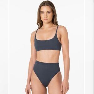 VIA SWIM - Mila Top (textured dusk) size L, Ava Bottom (textured dusk), size L